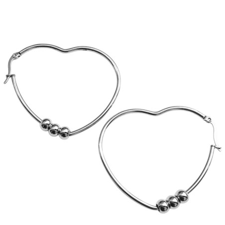 ARGOLLAS 30 MM CORAZON c/BOLITAS ARO