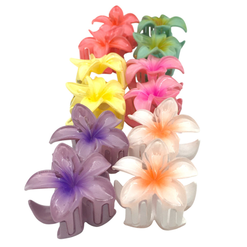 PACK X12 SETS 4CM BROCHES DE FLORES MEDIANAS SURTIDAS EN COLOR COMO LA IMAGEN