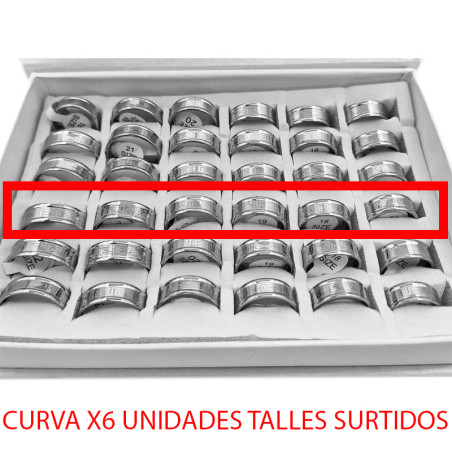 CURVA X6 UNIDADES ALIANZA GUARDA PAMPA 8MM ANCHO CON BORDES ANILLO