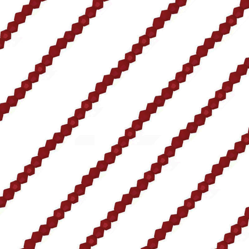 4MM ROJO PLENO OSCURO CONO FACETADO PERFORADO VIDRIO TIRA