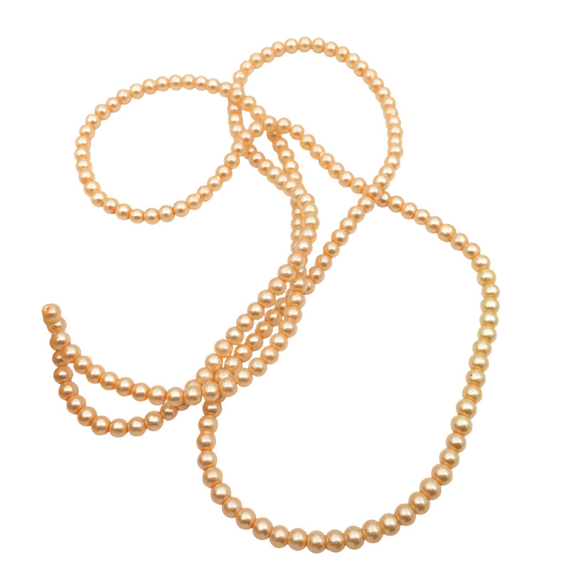 4MM SALMON PERLAS DE VIDRIO CUENTA PERFORADA TIRA