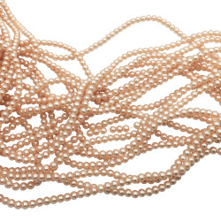 4MM SALMON PERLAS DE VIDRIO CUENTA PERFORADA TIRA