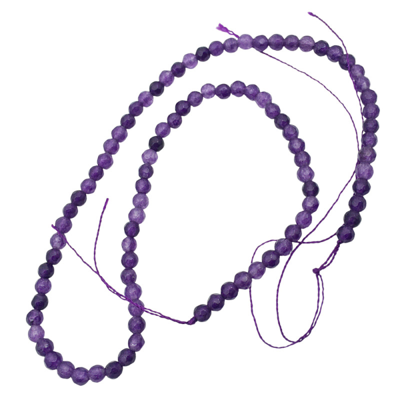 FACETADA 4MM AMATISTA PIEDRA NATURAL TIRA PERFORADA