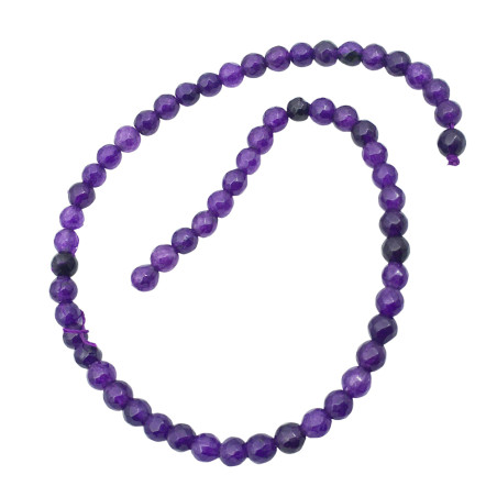 FACETADA 6MM AMATISTA PIEDRA NATURAL TIRA PERFORADA