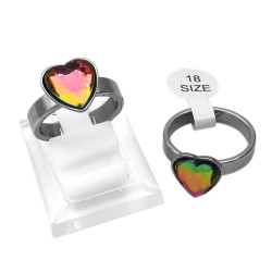 CURVA X6 UNIDADES CORAZON (Talle 16 al 20) CRISTAL FACETADO COLORES TALLES SURTIDOS SEGUN DISPONIBILIDAD ANILLO