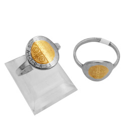 CURVA X6 ANILLOS COMBINADO IMAGEN CRUZ SAN BENITO C/ DORADO ANILLO