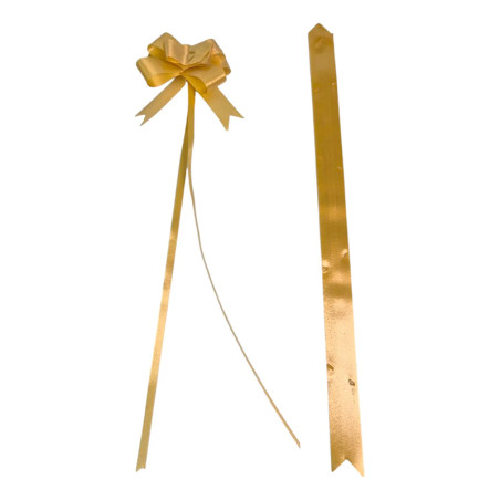 DORADO LISO PAQUETE x50 0UNIDADES 15*250MM MOÑO DE REGALO