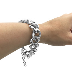 19MM-19+3CM REGULABLE LIVIANA PURO CORAZONES SUPER ANCHA FANTASIA FINA PULSERA