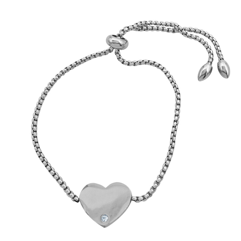 CORAZON C/ UN STRASS SE PUEDE GRABAR REGULABLE PULSERA / TOBILLERA