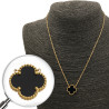 DORADO UNA FLOR TREBOL NEGRO TIPO VAN CLEEF 45+5CM COLLAR