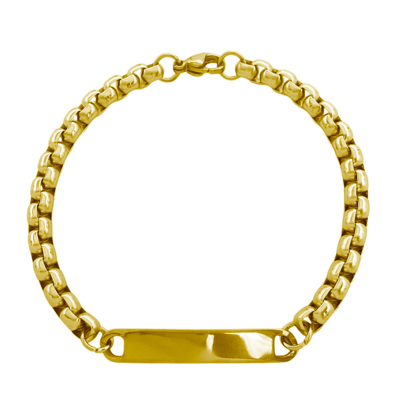 DORADO ROLO CUADRADA 5.0 P/ GRABAR (5MM)- 20CM IDENTIFICACION PULSERA