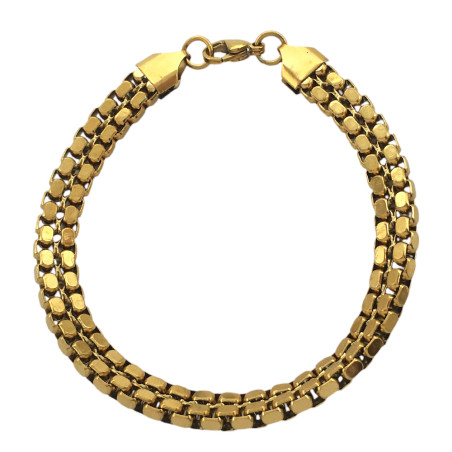 DORADO DOBLE ROLO PLANA 7.5MM - 20CM PULSERA