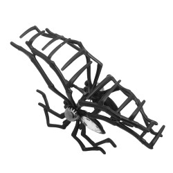 BROCHE ARAÑA NEGRA GRANDE C/ 1 STRASS GRANDE Y 1 PERLA BOLA COCODRILO