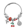 TIPO PANDORA CEREZAS FLOR COLIBRI PICAFLOR ROJO ESCLAVA PULSERA