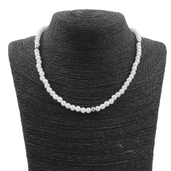 COLLAR DE ESPALDA  45 CM PERLAS Y BOLITAS DE ACERO COLLAR