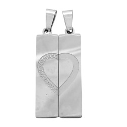 DOS RECTANGULOS C/ ESPESOR Y CORAZON LASER PARA COMPARTIR SE PUEDE GRABAR DE ATRAS DIJE