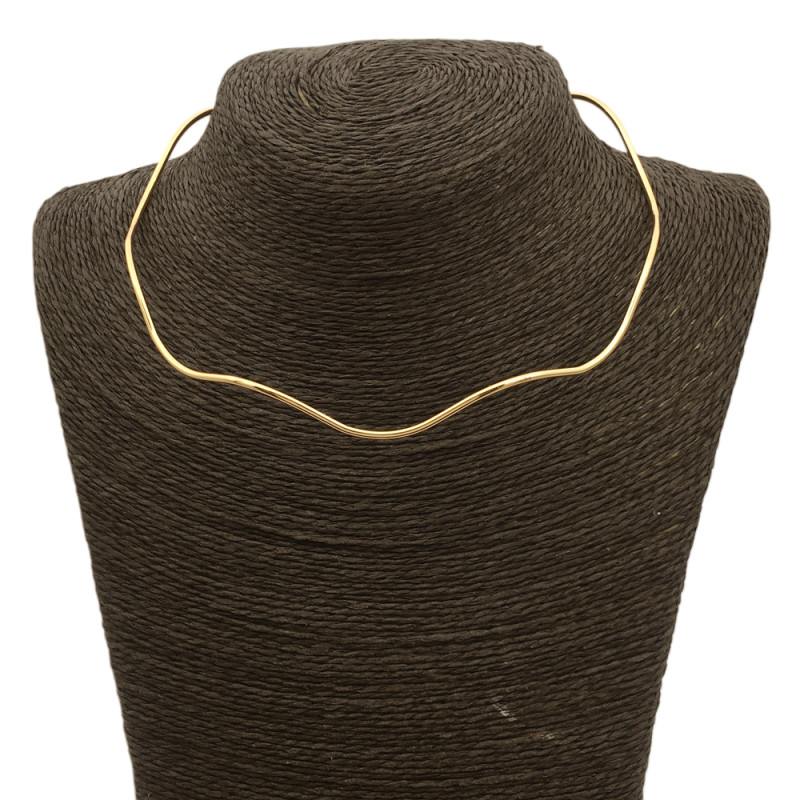 DORADO FANTASIA FINA LINEA ONDULADA TIPO CHOKER GARGANTILLA