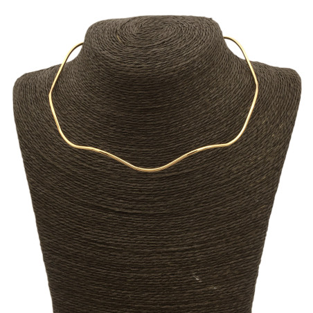 DORADO FANTASIA FINA LINEA ONDULADA TIPO CHOKER GARGANTILLA