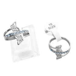 CURVA X6 ANILLOS DOS MARIPOSAS Y LINEA DE STRASS ANILLO