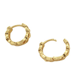 DORADO BRONCE BLISTER X12 PARES TRENZADAS C/ CIERRE BISAGRA FANTASIA FINA  AROS