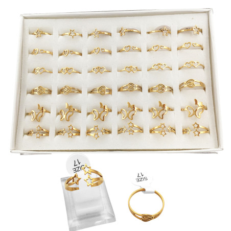 DORADO CAJA x36 Q:23-2 VARIOS MODELOS SURTIDOS TALLES CHICOS !!! Q:23-2 ANILLO