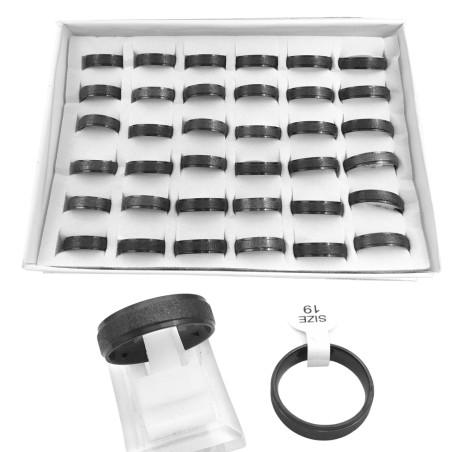 NEGRO CAJA x36 6MM C/ RELIEVE CENTRAL ALIANZAS ANILLO