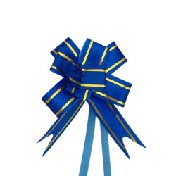 AZUL C/ DORADO 17*340MM PAQUETE x10 UNIDADES MOÑO DE REGALO