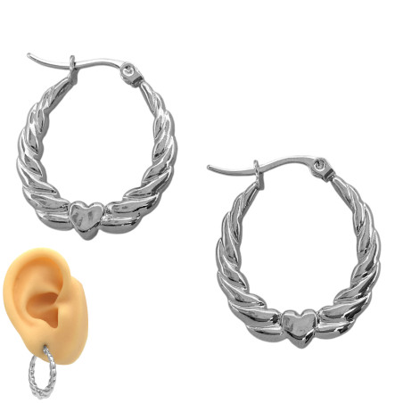 TRENZADO C/ CORAZON RELIEVE ARGOLLA ARO