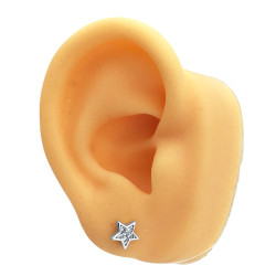 UNIDAD HELIX ESTRELLA PLANA C/ STRASS INTERIOR A ROSCA PIERCING