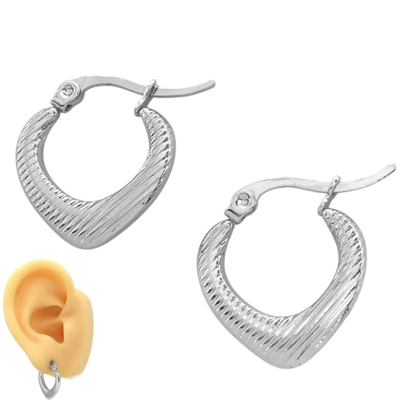 17MM V ONDULADA RAYADA EN RELIEVE ARGOLLA ARO