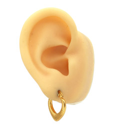 DORADO 17MM V ONDULADA RAYADA EN RELIEVE ARGOLLA ARO