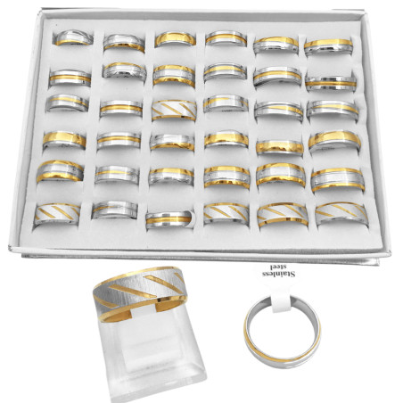 CAJA x36 COMBINADAS MODELOS SURTIDOS ACERO Y DORADO Q:945 ALIANZA ANILLO