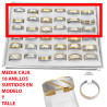 MEDIA CAJA x18 ANILLOS COMBINADAS MODELOS SURTIDOS ACERO Y DORADO Q:945 ALIANZA ANILLO