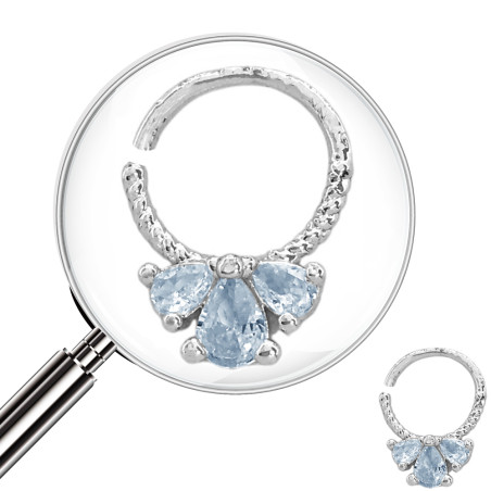 SEPTUM 10MM ARGOLLITA TRES CUBIC TIPO MOÑITO DE NARIZ U OREJA PIERCING