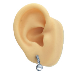 PAR PENDULO C/ STRASS CRISTAL GRANDE Y CHICOS AROS