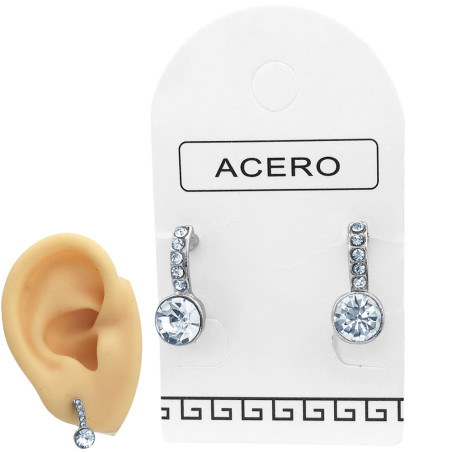 PAR PENDULO C/ STRASS CRISTAL GRANDE Y CHICOS AROS