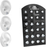 BLISTER X12 PARES SURTIDOS CORAZON 8.5 - 7.5 - 6.5MM CUBIC ZIRCON AROS