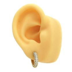 DORADO BRONCE BLISTER X12 TRIPLE LINEA DE STRASS BOMBE BISAGRA FANTASIA FINA AROS