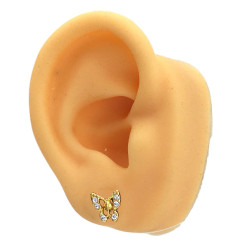 DORADO BLISTER X12 DOS MODELOS DE MARIPOSAS C/ VARIOS STRASS CRISTAL ARO