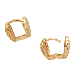 DORADO 2 (DOS) PARES CORAZON Y ESTRELLA C/ VARIOS STRASS CRISTAL BISAGRA ARO