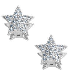 2 (DOS) PARES CORAZON Y ESTRELLA C/ VARIOS STRASS CRISTAL BISAGRA ARO