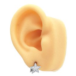 2 (DOS) PARES CORAZON Y ESTRELLA C/ VARIOS STRASS CRISTAL BISAGRA ARO