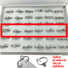 CURVA X6 ANILLOS TIPO CORONITA C/ CUBIC ZIRCON CRISTAL DOBLE FLEJE ANILLO