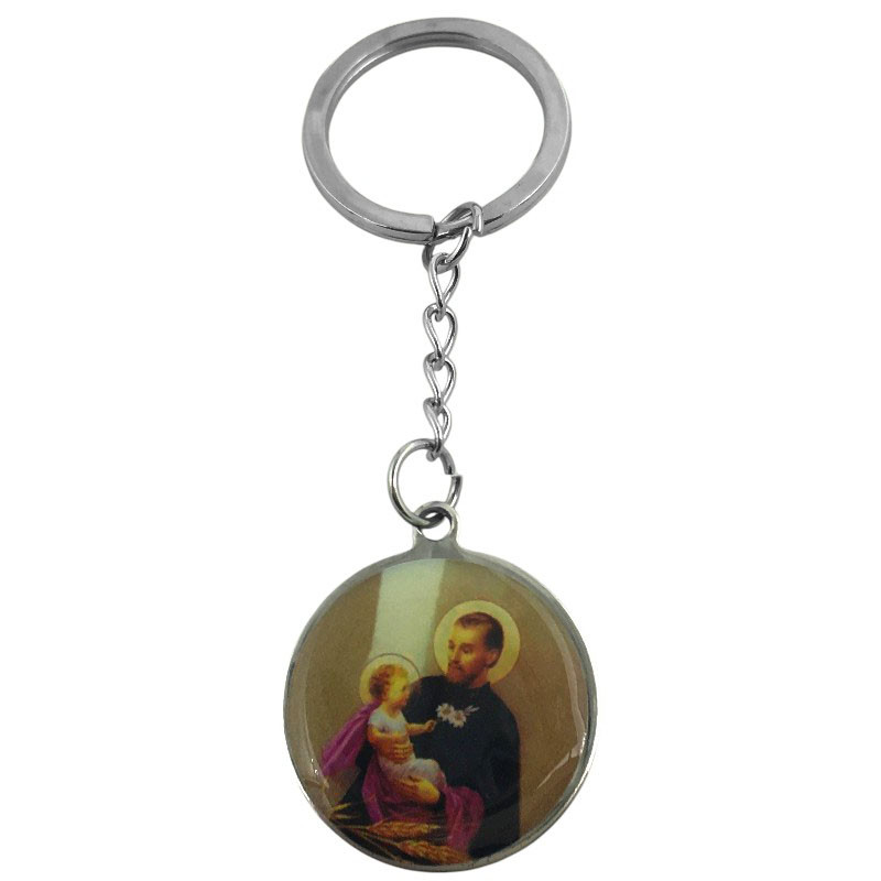 SAN CAYETANO COLOR ACERO QUIRURGICO LLAVERO