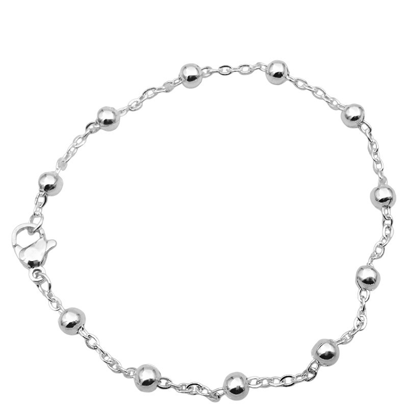 BLANCO ONCE BOLITAS Y ESPEJO 18.5CM PULSERA