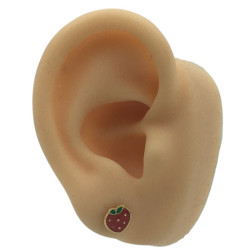 DORADO UN PAR FRUTILLA COLOR PLANA A ROSCA ABRIDOR ARO