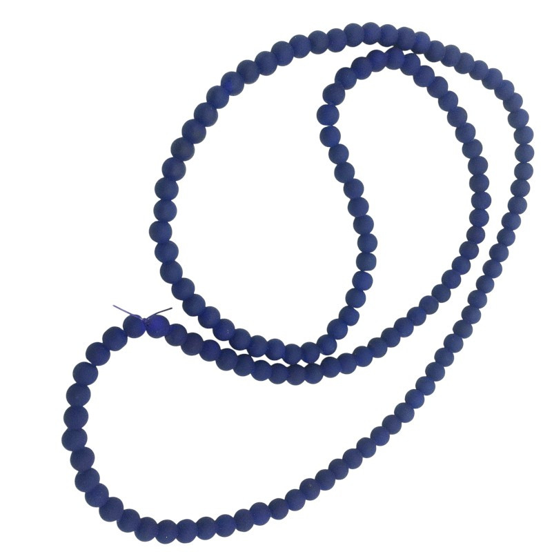 6MM VIDRIO ENGOMADA AZUL CUENTA PERFORADA TIRA