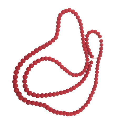 6MM VIDRIO ENGOMADA ROJO CUENTA PERFORADA TIRA