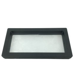 RECTANGULAR 18*9CM CAJA NEGRA EXHIBIDOR FLOTANTE ESTUCHE RECTANGULAR TRANSPARENTE SIN BASE