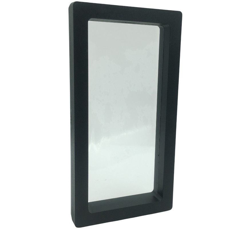RECTANGULAR 18*9CM CAJA NEGRA EXHIBIDOR FLOTANTE ESTUCHE RECTANGULAR TRANSPARENTE SIN BASE